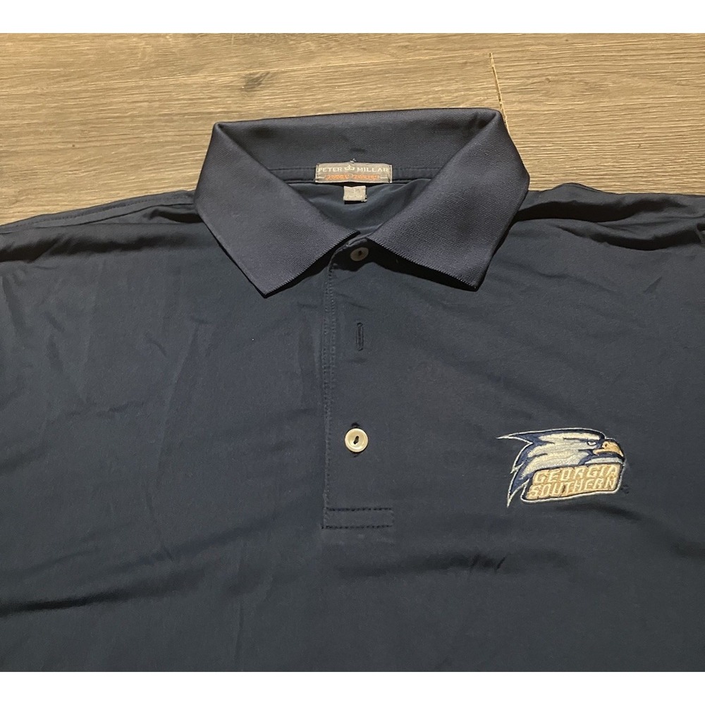 Peter Millar Georgia Southern Polo Shirt Men's Large Golf Summer Comfort GSU